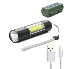 Rechargeable Flashlight Torch LED USB Portable Torch 3 Modes Mini Camping Lighting Torch Light - Rokomari